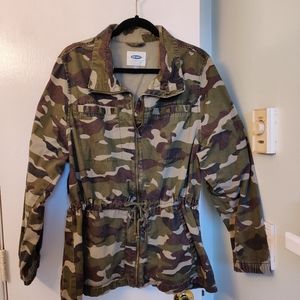 Canvas camouflage anorak jacket